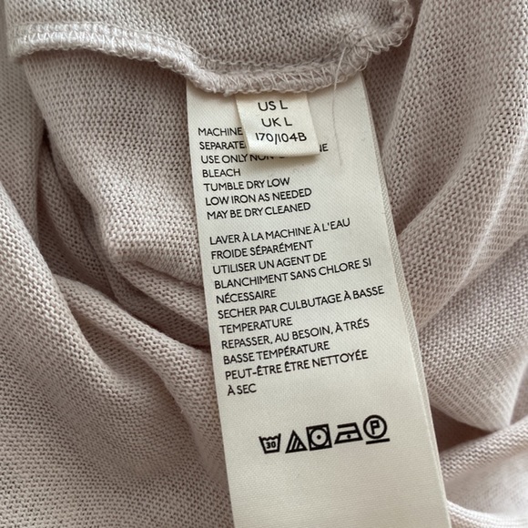 Free People Morgan Henley Top slouchy off shoulder Shirt buttons cream beige L - Picture 7 of 11